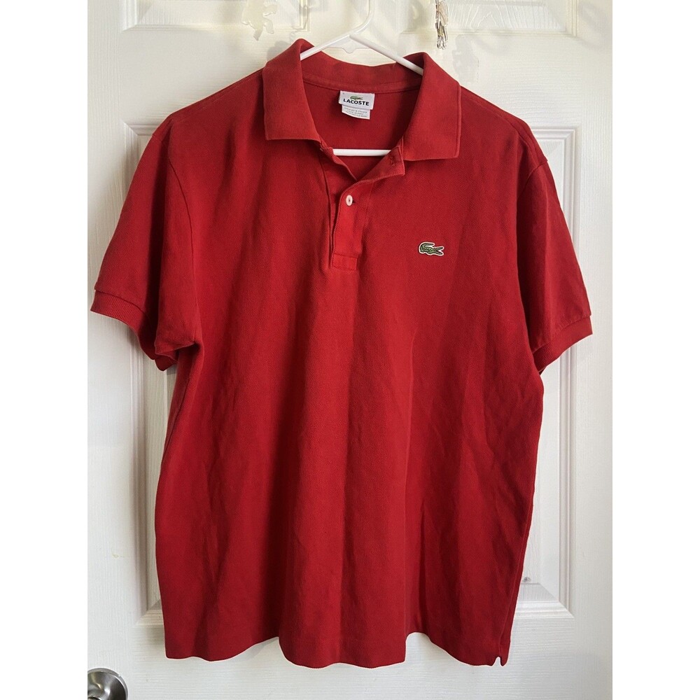 Lacoste Men's Red Cotton Polo Shirt Size 5 Classic Fit